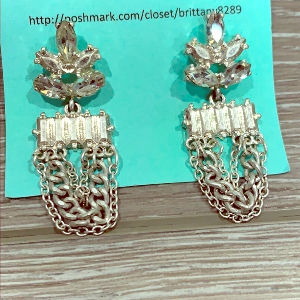 Silver chain earrings